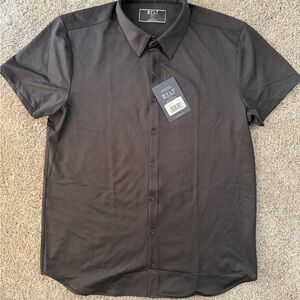 BLK DNM Men's Charcoal Button Down Shirt